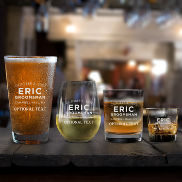 Custom Name, Date Groomsman Glasses